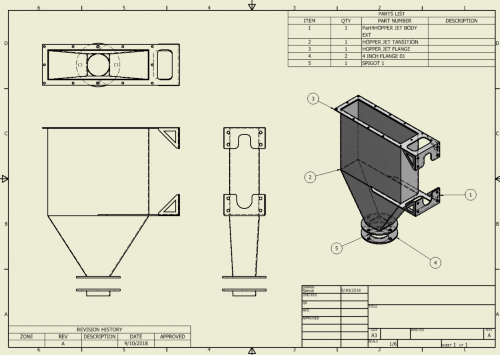 Hopper Design Drawing